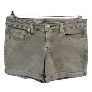 Mossimo Women's Size 4/27 Mid-Rise Midi Green Denim Shorts